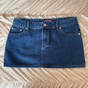 Edikted Dark Blue Denim Mini Skirt
